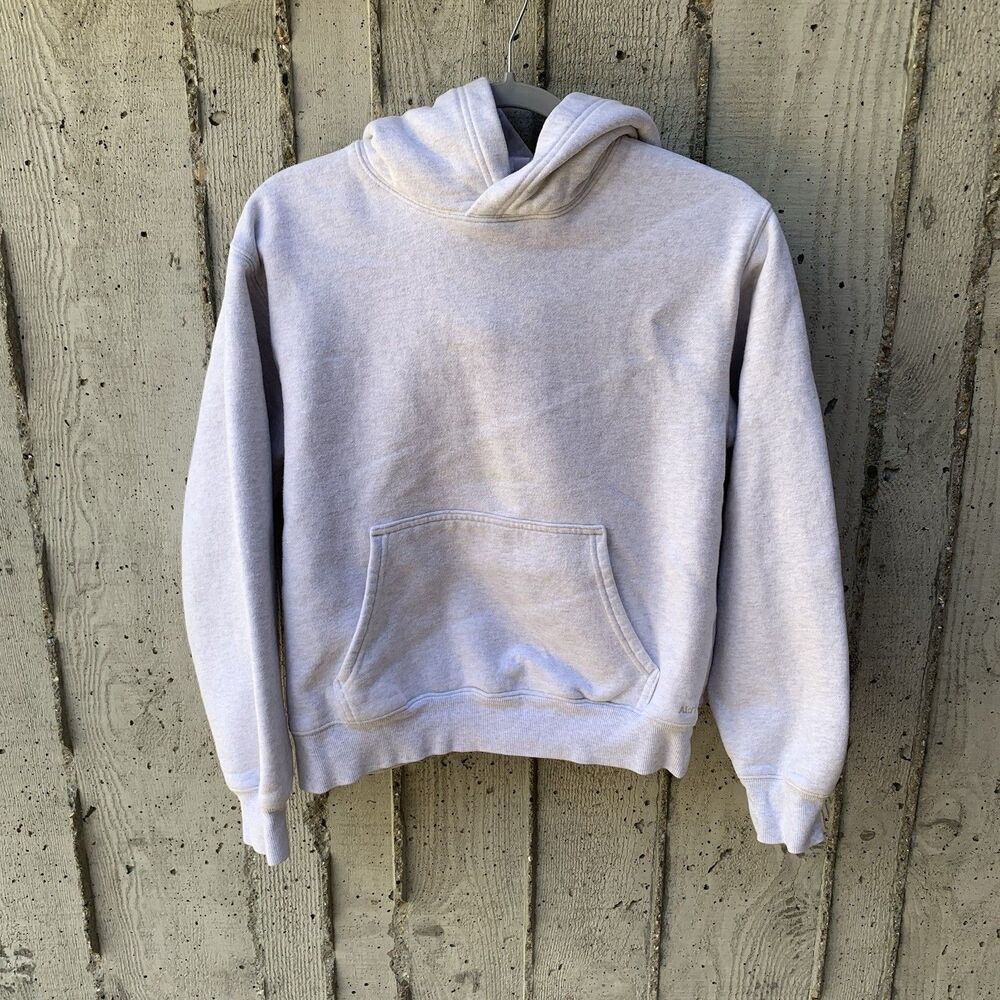 Aritzia Cozy Sweatfleece Perfect Hoodie Heather Cloud White Plush Loungewear XS